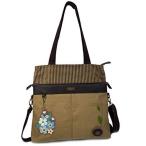 chala バッグ パッチ CHALA Canvas Convertible Stripe Work Tote with Chala Key-Fob in Light Olive (Blue Fl