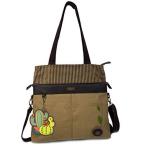 chala バッグ パッチ CHALA Canvas Convertible Stripe Work Tote with Chala Key-Fob in Light Olive (Cactus)