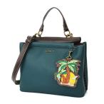 chala バッグ パッチ CHALA Charming Satchel with Adjustable Strap - Palm Tree - Turquoise