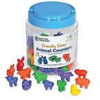 知育玩具 パズル ブロック LER0180 Learning Resources Friendly Farm Animal Counters - 72 Pieces, Ages