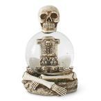 スノーグローブ 雪 置物 41508A K&amp;K Interiors 41508A 6.5 Inch Skeleton Water Globe with Tombstone &amp; Gl