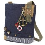 chala バッグ パッチ CHALA Handbag Canvas Crossbody Messenger Bag Patch Crossbody - Metal Anchor - Denim