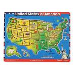 メリッサ&ダグ おもちゃ 知育玩具 715 Melissa & Doug USA Map Sound Puzzle - Wooden Puzzle with Sou