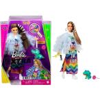 バービー バービー人形 GYJ78 Barbie Extra Doll &amp; Accessories with Long Brunette Hair and Bling Clips