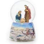 スノーグローブ 雪 置物 35131 Holy Family Nativity Musical Silent Night Christmas Snow Water Globe 35