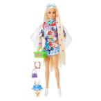 バービー バービー人形 HDJ45 Barbie Extra Doll and Accessories with Extra-Long Blonde Hair Wearing Fl