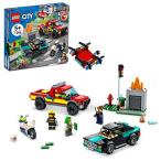 レゴ シティ 6379616 LEGO City Fire Rescue &amp; Police Chase Building Set 60319 - Kid's Fire &amp; Police Build,