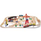 メリッサ&amp;ダグ おもちゃ 知育玩具 96044 Melissa &amp; Doug Wooden Railway Set, 130 Pieces - Wooden Tra