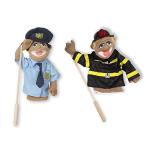 メリッサ&ダグ おもちゃ おままごと 8096 Melissa & Doug Rescue Puppet Set - Police Officer and Fi