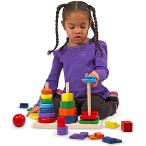 ショッピングメリッサ メリッサ&ダグ おもちゃ 知育玩具 BCC955I51 Melissa & Doug 25-Piece Wooden Geometric Stacker Toddl