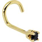 ボディキャンディー ピアス アメリカ G-2889-20LN Body Candy Solid 14k Yellow Gold 2mm Black Cubi