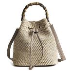 Yahoo! Yahoo!ショッピング(ヤフー ショッピング)QZUnique ハンドバッグ カバン GBD-strawbag-06 QZUnique Straw Bucket Bags for Women Top Handle Drawstri
