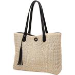 Yahoo! Yahoo!ショッピング(ヤフー ショッピング)QZUnique ハンドバッグ カバン QZUnique Straw Handbags Women's Summer Straw Bucket Tote Bag Hand Woven