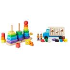 メリッサ&amp;ダグ おもちゃ 知育玩具 Melissa &amp; Doug Geometric Stacker and Shape-Sorting Wooden Dump T