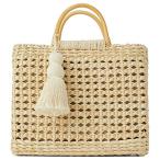 Yahoo! Yahoo!ショッピング(ヤフー ショッピング)QZUnique ハンドバッグ カバン QZUnique Straw Bucket Bags for Women Top Handle Drawstring Woven Handbag