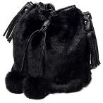 Yahoo! Yahoo!ショッピング(ヤフー ショッピング)QZUnique ハンドバッグ カバン QZUnique Faux Fur Bucket Handbag Women's Drawstring Fur Crossbody Bag Sh