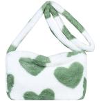 QZUnique ハンドバッグ カバン QZUnique Plush Clutch Handbag Faux Fur Tote Bag Fluffy Shoulder Bag larg