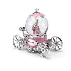 スノーグローブ 雪 置物 LRC-60342-CARRIAGE Extraordinary Pink and Silver Fairy Tale Princess Snow Glo