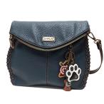 chala バッグ パッチ CHALA Charming Crossbody Bag - Flap Top and Leather Key Charm in Navy, Cross-Body or