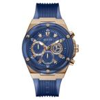 腕時計 ゲス GUESS GW0425G3 GUESS Men's Sport Multifunction 46mm Watch ? Blue Dial Rose Gold-Tone Stainl