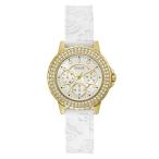 腕時計 ゲス GUESS GW0411L1 GUESS Ladies Sport Crystal Multifunction 36mm Watch ? White Dial Gold-Tone S