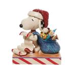 エネスコ Enesco 置物 インテリア 6010323 Enesco Jim Shore Peanuts Santa Snoopy with Christmas List a