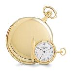 Sonia Jewels Charles Hubert 14k Gold Men's Finish White Dial with Date Pocket Watch 14.5"