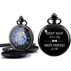 MPH001P167 ManChDa Mechanical Double Cover Roman Numerals Dial Skeleton Engraved Pocket Watches with Box and