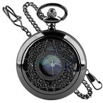 Yahoo! Yahoo!ショッピング(ヤフー ショッピング)CF2024 Tiong Van Gogh Starry Night Moon Hollow Black Case Quartz Pocket Watch Roman Numerals Retro Watches Ar