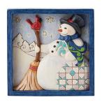 ショッピングsnowman エネスコ Enesco 置物 インテリア 6009565 Enesco Jim Shore Heartwood Creek Snowman with Broom Plaque