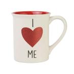 エネスコ Enesco 置物 インテリア 6008005 Enesco Our Name is Mud I Heart Me Glitter Coffee Mug, Red a