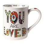 エネスコ Enesco 置物 インテリア ONM4035247 Our Name is Mud “You Are Loved” Porcelain Mug, 16 oz