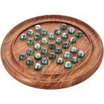 ボードゲーム 英語 アメリカ IBLAY Games Solitaire Board in Wood with Glass Marbles - Solitaire Boar