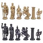 ボードゲーム 英語 アメリカ CHTX31 SunRise 3 3/4" Black &amp; Gold Roman Legion Plastic Chess Pieces