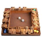 ボードゲーム 英語 アメリカ Funliktod Wooden 1-4 Player Shut The Box Game Classic Dice Board Game f