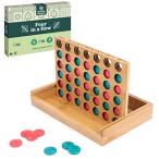 ボードゲーム 英語 アメリカ 6065768 Mindful Classics, Four in a Row Family Board Game with Bamboo a