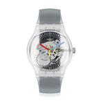 腕時計 スウォッチ メンズ SUOK157 Swatch CLEARLY BLACK STRIPED Unisex Watch (Model: SUOK157)