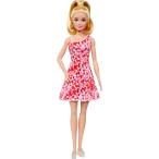 バービー バービー人形 HJT02 Barbie Fashionistas Doll #205 with Blonde Ponytail, Pink &amp; Red Floral Dr