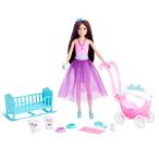 バービー バービー人形 HLC29 Barbie Skipper Doll &amp; Nurturing Playset, Brunette with Fantasy Look, 2 L