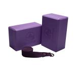  yoga block fitness Clever Yoga Blocks 2 Pack with Strap - Extra Light Weight Sweat Repellin