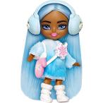 バービー バービー人形 HPN08 Barbie Extra Mini Minis Travel Doll with Blue Hair, Ombre Sweater Dress,