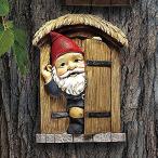 デザイン・トスカノ 置物 インテリア QL4281 Design Toscano The Knothole Gnomes Garden Welcome Tr