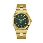 腕時計 ゲス GUESS GW0573G2 GUESS Men's 42mm Watch - Gold Tone Strap Green Dial Gold Tone Case