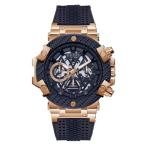 腕時計 ゲス GUESS GW0486G4 GUESS Men's 46mm Watch - Navy Strap Navy Dial Rose Gold Tone Case