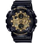 腕時計 カシオ メンズ GA140GB-1A1 G-Shock Men's Casio Analog-Digital Gold Dial Black Resin Strap Watch