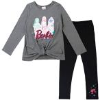 バービー バービー人形 Barbie Toddler Girls Knotted Long Sleeve Graphic T-Shirt &amp; Leggings Grey/Black