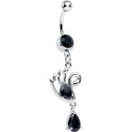 ボディキャンディー ピアス アメリカ 52100 Body Candy Womens Black Sparkling Raindrop and Swan D