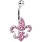 ボディキャンディー ピアス アメリカ 50443 Body Candy Pink Fabulous Fleur de Lis Stainless Steel