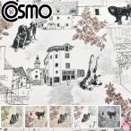  собака & цветок хлопок лен парусина ткань AP42805-2 Cosmo (50cm и больше 10cm единица измерения продается куском ) [ ограниченное количество ]