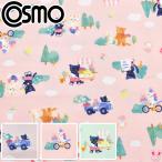 ショッピングシーチング にゃんこの花便り　シーチング生地　 AP55203-1　コスモ　(50cm以上10cm単位切り売り)